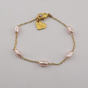 Girl's Mattel Barbie Pink Mother of Pearl Beaded Bracelet